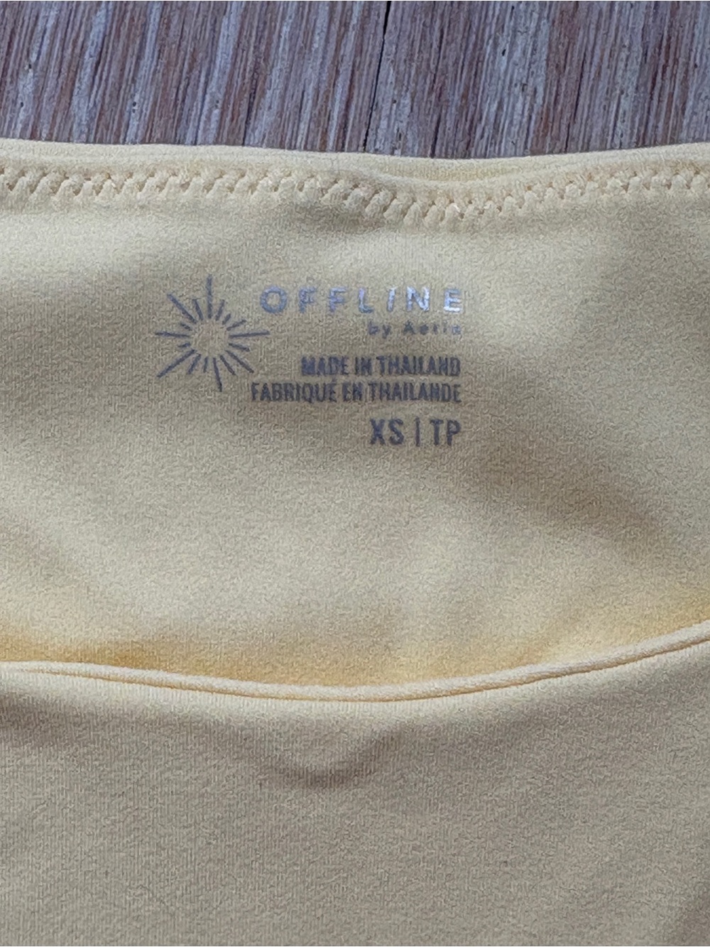 OFFLINE by Aerie Real Me Xtra Women’s Short Sleeve T Shirt in Yellow Notes - Picture 8 of 12